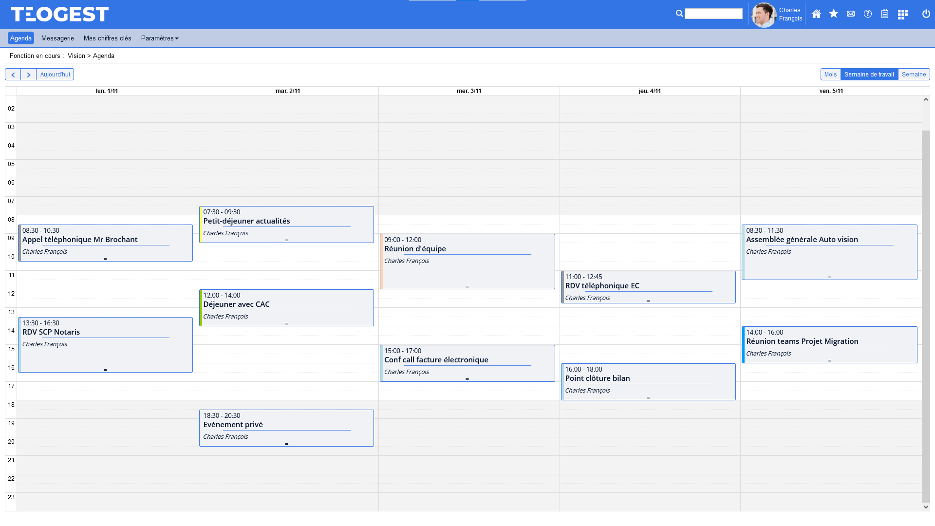 Agenda en ligne partage entre utilisateurs